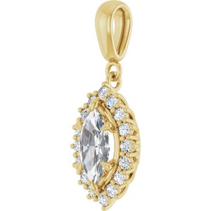 14K Yellow Gold 9.5x5 mm Marquise Pendant Mounting – image 3
