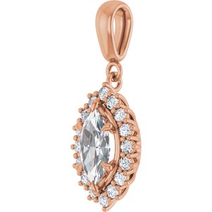 14K Rose Gold 9.5x5 mm Marquise Pendant Mounting – image 3