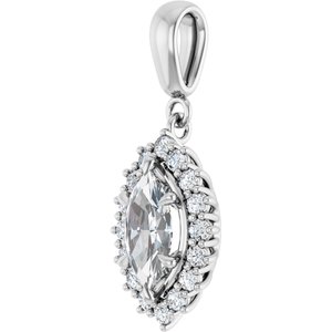 14Kx1 White Gold 9.5x5 mm Marquise Pendant Mounting – image 3