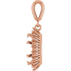 10K Rose Gold 9.5x5 mm Marquise Pendant Mounting – image 6