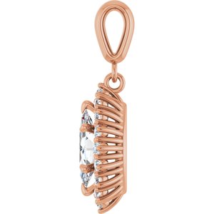 18K Rose Gold 9.5x5 mm Marquise Pendant Mounting – image 5