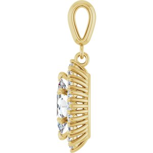 14K Yellow Gold 9.5x5 mm Marquise Pendant Mounting – image 5