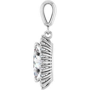 14K White Gold 9.5x5 mm Marquise Pendant Mounting – image 5
