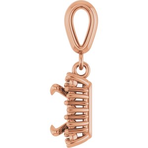 10K Rose Gold 5.5x5.5 mm Square Pendant Mounting – image 6