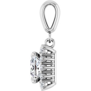 14K White Gold 5.5x5.5 mm Square Pendant Mounting – image 5