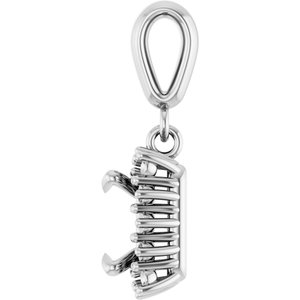 Continuum Sterling Silver 5.5x5.5 mm Square Pendant Mounting – image 6