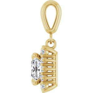 10K Yellow Gold 5.5x5.5 mm Square Pendant Mounting – image 5