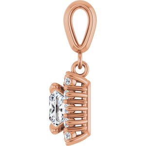 14K Rose Gold 5.5x5.5 mm Square Pendant Mounting – image 5