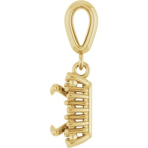 10K Yellow Gold 5.5x5.5 mm Square Pendant Mounting – image 6