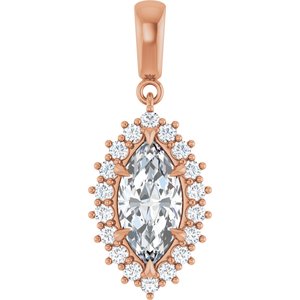 10K Rose Gold 12x6 mm Marquise Pendant Mounting