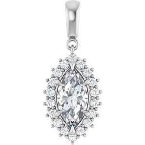10K White Gold 12x6 mm Marquise Pendant Mounting
