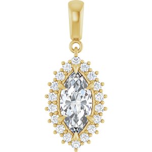 10K Yellow Gold 12x6 mm Marquise Pendant Mounting
