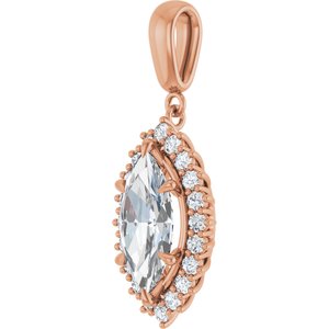 10K Rose Gold 14x7 mm Marquise Pendant Mounting – image 3