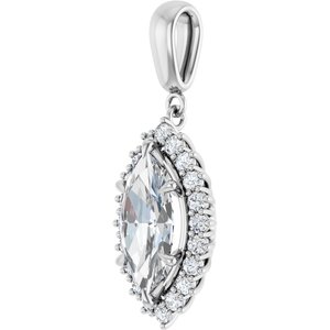 Platinum 14x7 mm Marquise Pendant Mounting – image 3