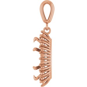 10K Rose Gold 12x6 mm Marquise Pendant Mounting – image 6