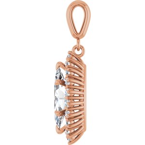 14K Rose Gold 12x6 mm Marquise Pendant Mounting – image 5