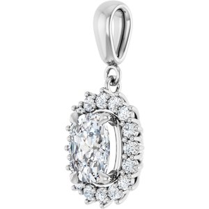 14Kx1 White Gold 8x6 mm Elongated Cushion Pendant Mounting – image 3