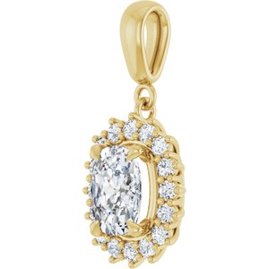 10K Yellow Gold 8x6 mm Elongated Cushion Pendant Mounting – image 3