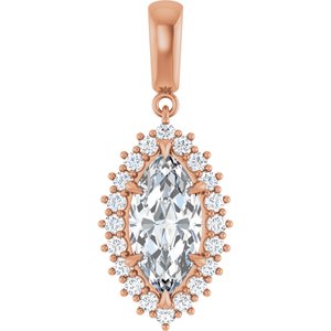 10K Rose Gold 14x7 mm Marquise Pendant Mounting