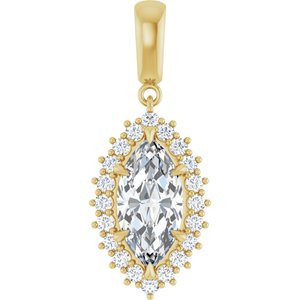 14K Yellow Gold 14x7 mm Marquise Pendant Mounting