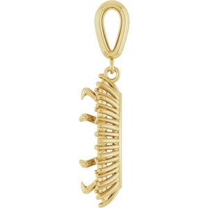 10K Yellow Gold 14x7 mm Marquise Pendant Mounting – image 6