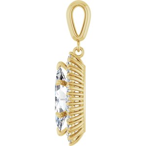 14K Yellow Gold 14x7 mm Marquise Pendant Mounting – image 5