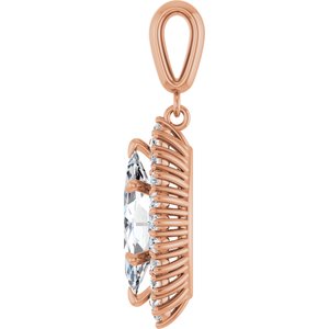 10K Rose Gold 14x7 mm Marquise Pendant Mounting – image 5