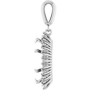 14K White Gold 14x7 mm Marquise Pendant Mounting – image 6