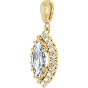 14K Yellow Gold 12x6 mm Marquise Pendant Mounting – image 3