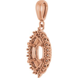 14K Rose Gold 12x6 mm Marquise Pendant Mounting – image 4