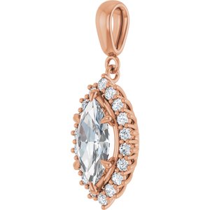 10K Rose Gold 12x6 mm Marquise Pendant Mounting – image 3