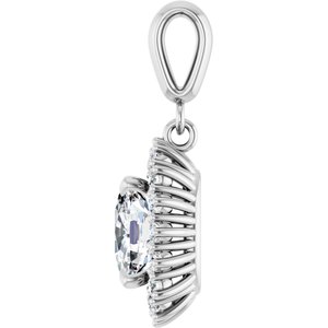 18K White Gold 8x6 mm Elongated Cushion Pendant Mounting – image 5