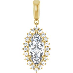 10K Yellow Gold 15x7 mm Marquise Pendant Mounting