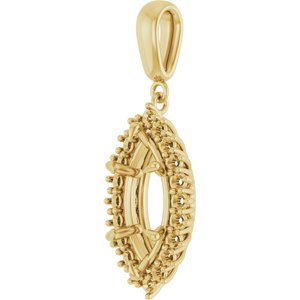 10K Yellow Gold 15x7 mm Marquise Pendant Mounting – image 4