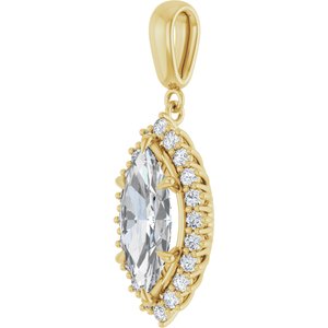 10K Yellow Gold 15x7 mm Marquise Pendant Mounting – image 3