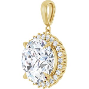 14K Yellow Gold 16 mm Round Pendant Mounting – image 3