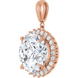 10K Rose Gold 16 mm Round Pendant Mounting – image 3