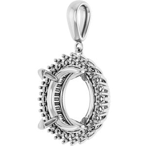 18K White Gold 16 mm Round Pendant Mounting – image 4