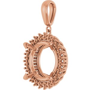 18K Rose Gold 16 mm Round Pendant Mounting – image 4