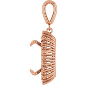 10K Rose Gold 16 mm Round Pendant Mounting – image 6