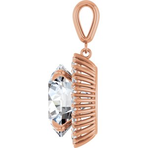 18K Rose Gold 16 mm Round Pendant Mounting – image 5