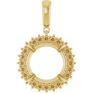 10K Yellow Gold 16 mm Round Pendant Mounting – image 2