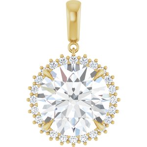 18K Yellow Gold 16 mm Round Pendant Mounting
