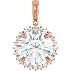10K Rose Gold 16 mm Round Pendant Mounting