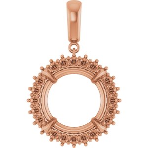 14K Rose Gold 16 mm Round Pendant Mounting – image 2