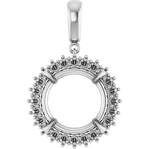 18K White Gold 16 mm Round Pendant Mounting – image 2