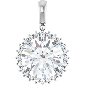 Sterling Silver 16 mm Round Pendant Mounting