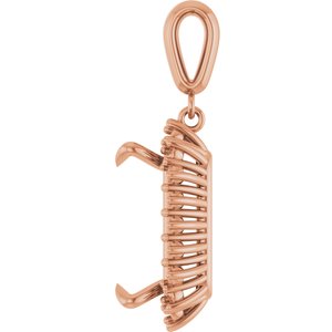 10K Rose Gold 15x13 mm Emerald Pendant Mounting – image 6