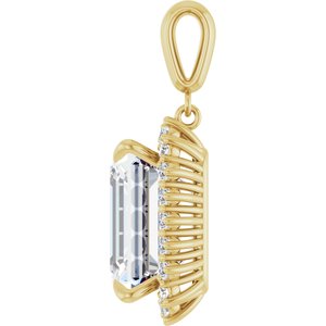 18K Yellow Gold 15x13 mm Emerald Pendant Mounting – image 5