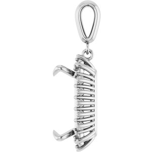14Kx1 White Gold 15x13 mm Emerald Pendant Mounting – image 6